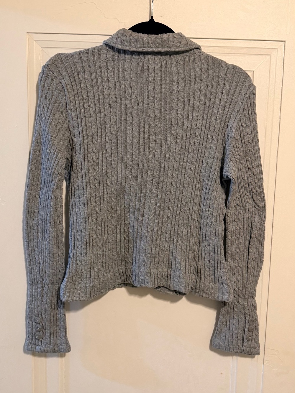 Apt. 9 Gray Cable Knit Blazer Style Cardigan Size M - Picture 6 of 11